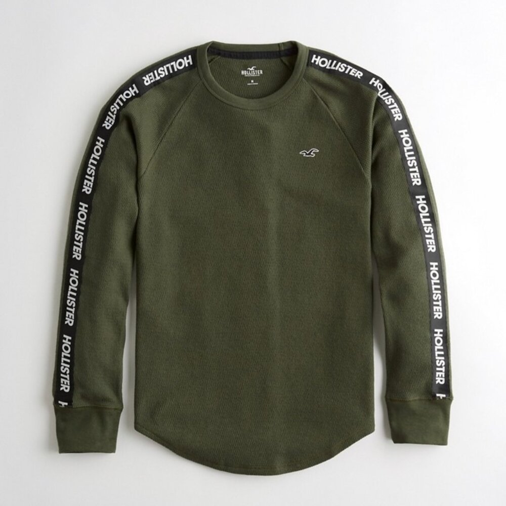Hollister Mens Long Sleeve Thermal Shirt - Green - SIZE medium